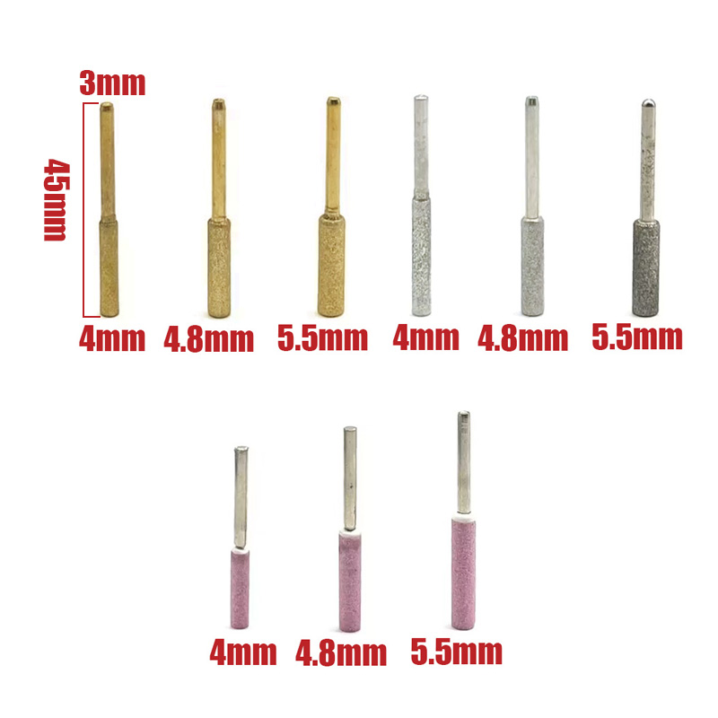 ダイヤモンドコーティングされた円柱状のバリ4/4.8/5.5mmチェーンソーシャープナーストーンファイルチェーンソーは、彫刻研削工具を磨きます