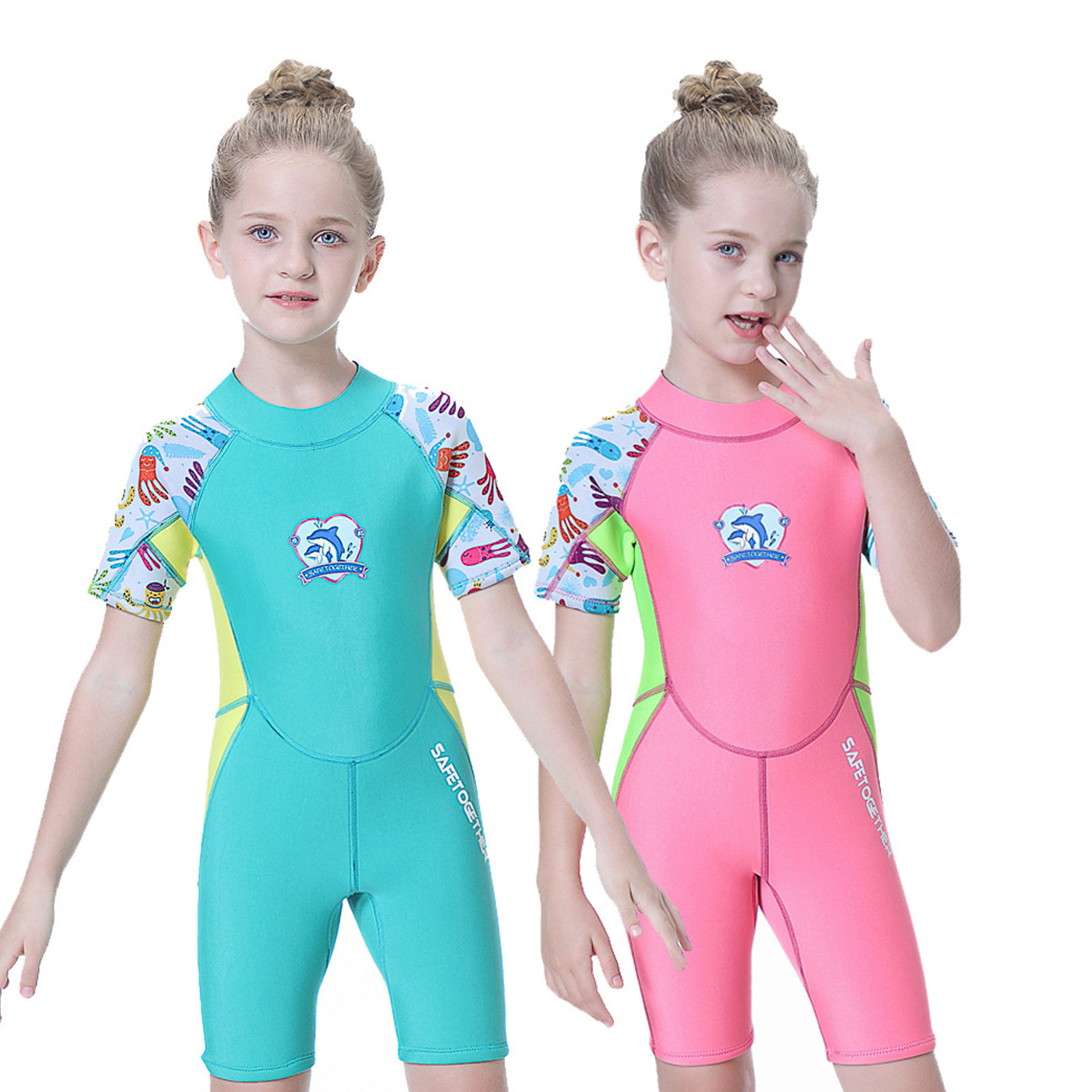 Mädchen mit Neoprenanzug Jungen Tauchanzüge dick warm warm 2,5 mm Neopren Anti-UV-Kinder Wärme Surfen Schwimmwalle-Quallen Verschleiß