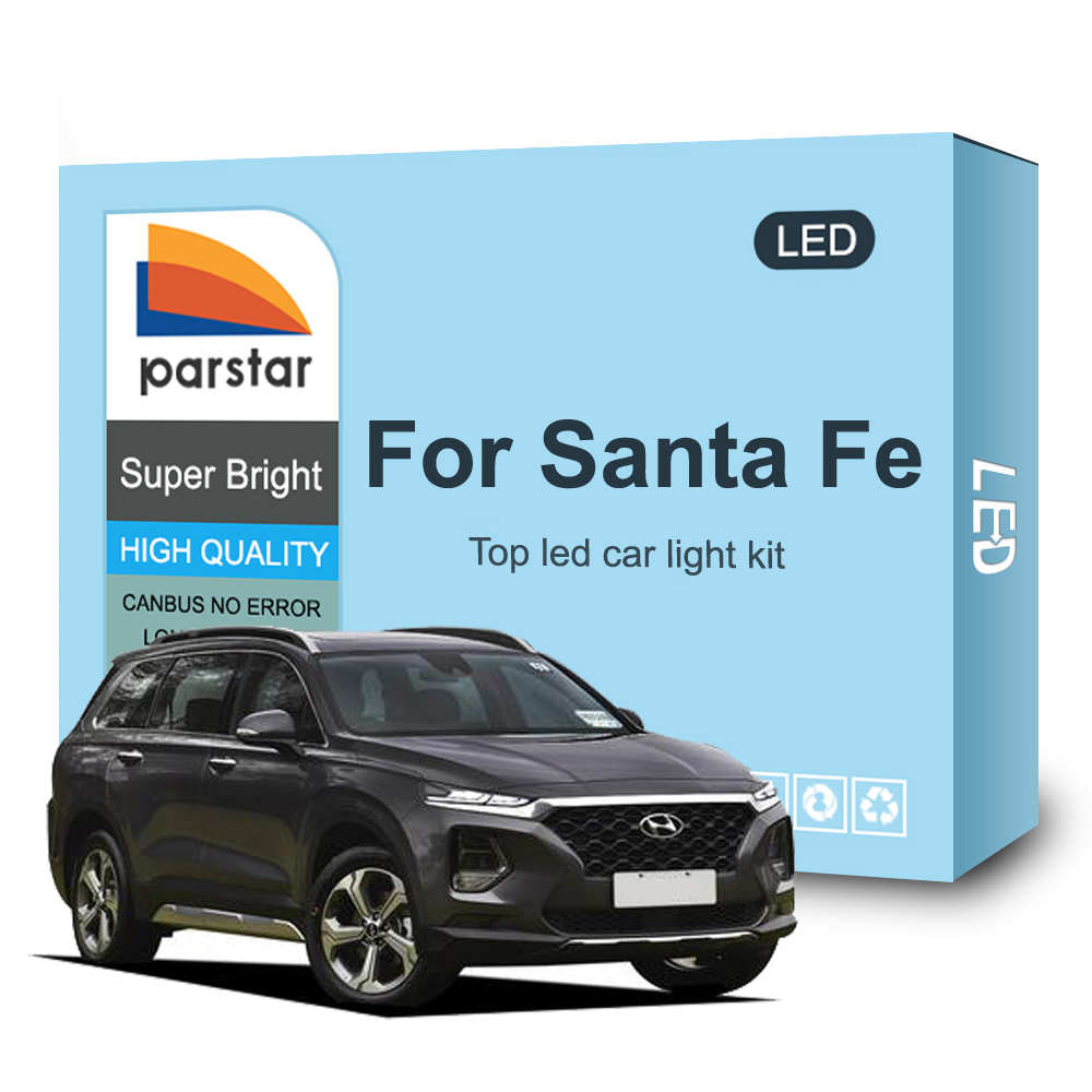 Parstar Led Interior Light Lamp Kit voor Hyundai Santafe Santa Fe IX45 2001-2018 2019 2020 2021 Autobolle leesstam canbus