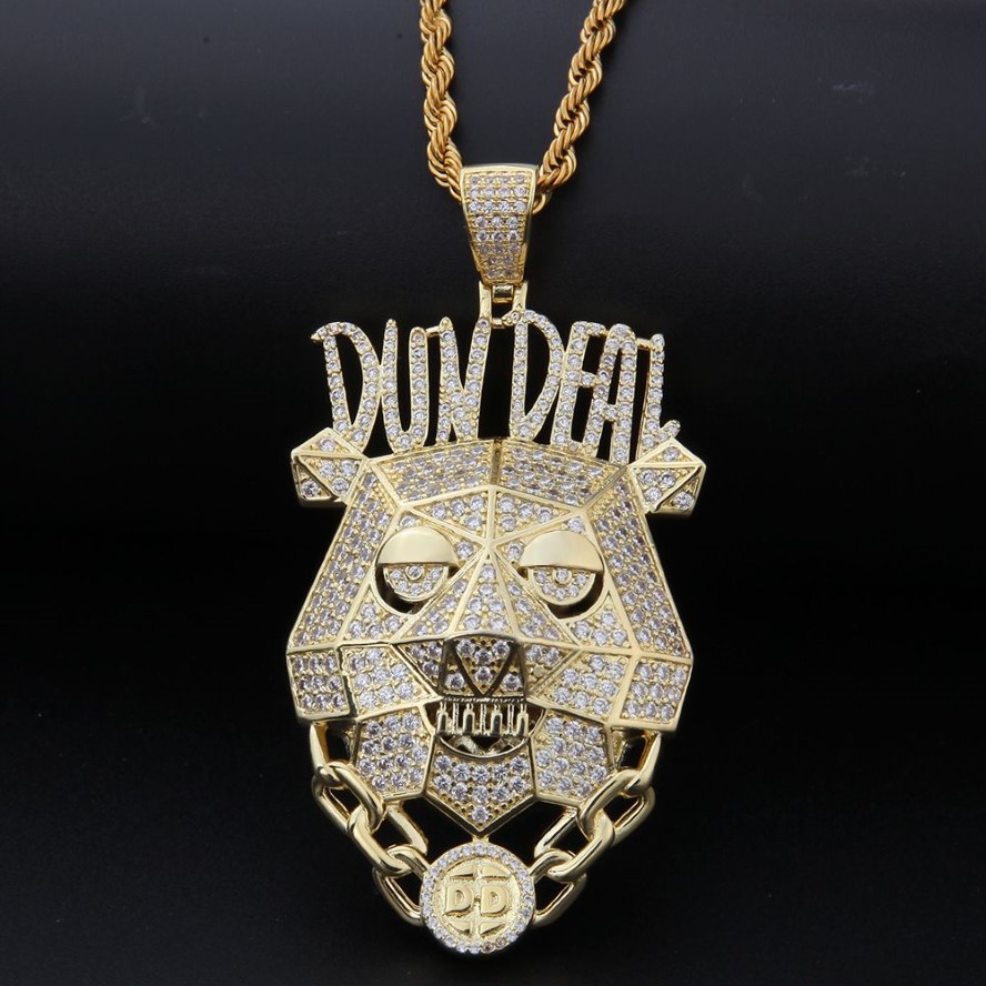 Iced Out Custom Bundeal подвесной ожерелье в 14K желтого золота Микросоконутая лаборатория Iamond Hip Hop Men Jewelry