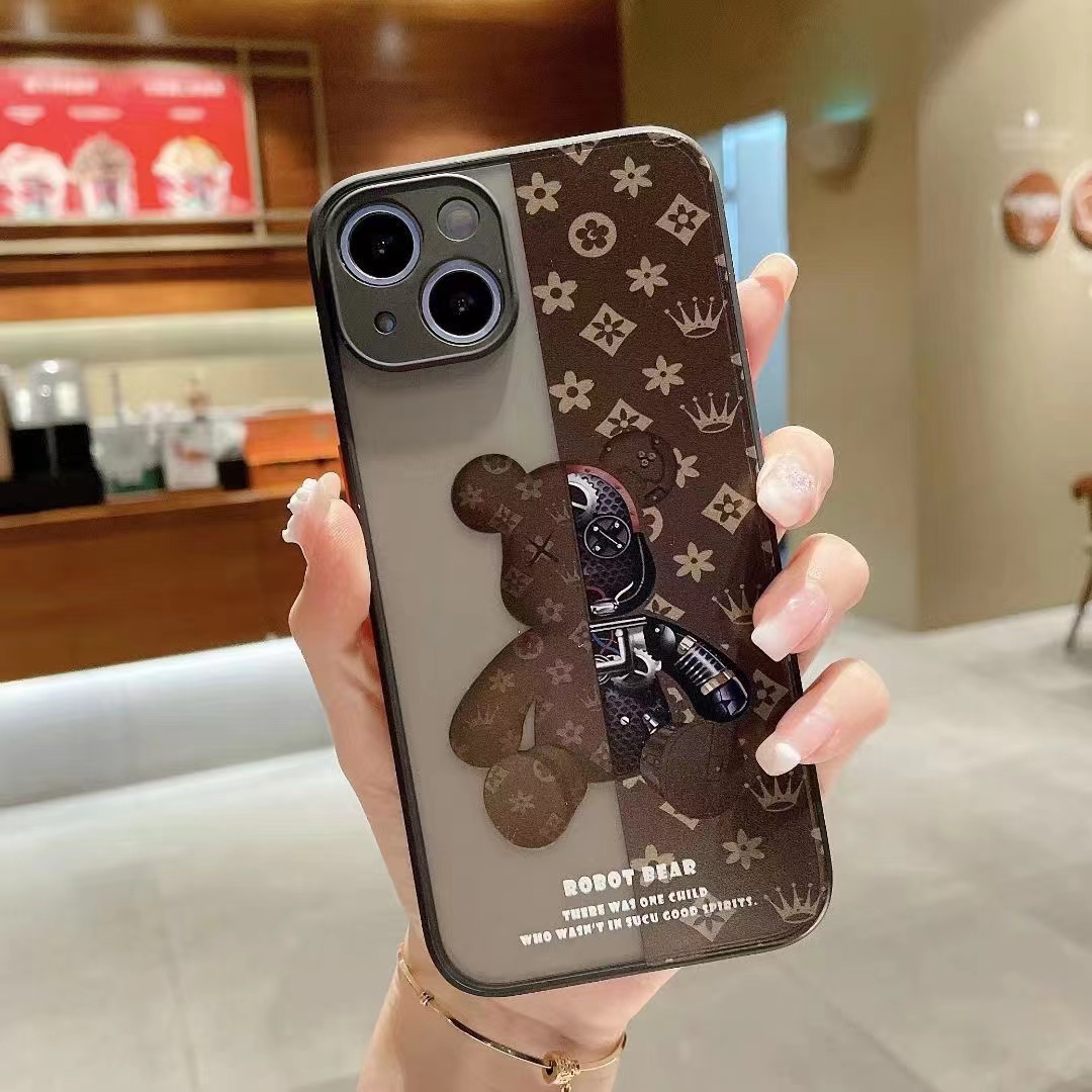 Moda luksusowy Ultra Cool Bear Case na iPhone 11 12 Pro Max Mini 13 Pro Max 6 6s 7 8 Plus X XS Max XR SE 2024 TPU FUNDA