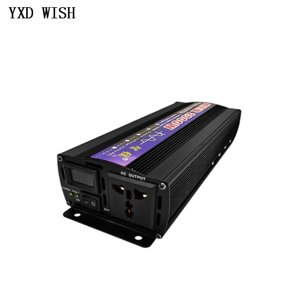 Pure Sine Wave Inverter DC 12V 24V 48V 60V till AC 220V 50Hz bil hem 1000W 1600W 2000W 2600W Converter Solar inverters