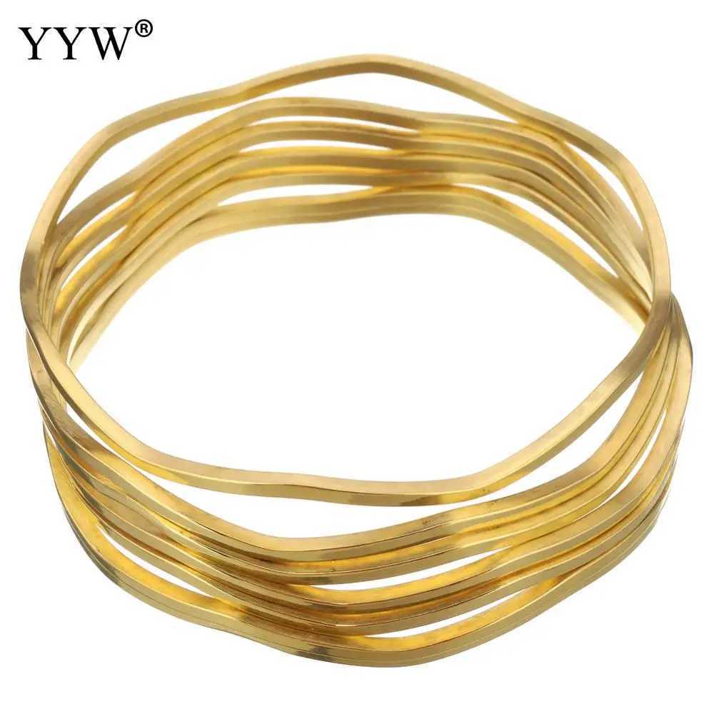 Bangle 7 -stcsfashioin roestvrijstalen armband voor vrouwen brede armbanden sieraden Romeinse stijl gouden roos sliver kleur bedel armbanden 24411