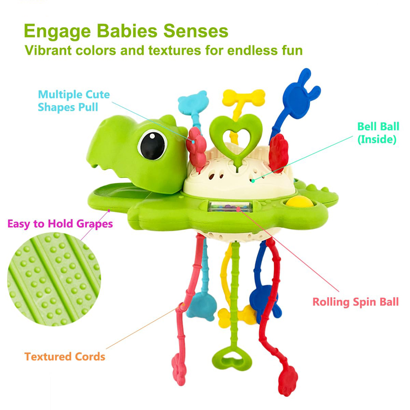 Montessori Ziehen String Sensory Toys Baby Rassel Teether 1 2 3 Jahre Sensorisches Spielzeug Fine Motor Skills Development Bildungsspielzeug