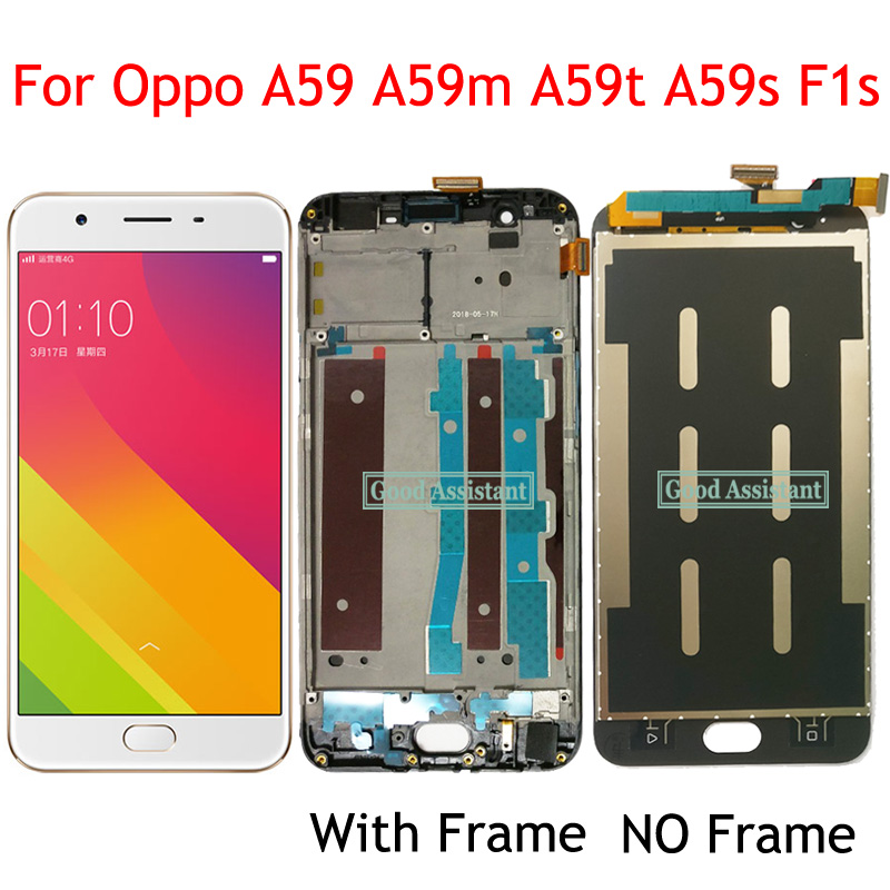 OPPO A59 A59M A59T A59S LCD Ekran Dokunmatik Sayısal Montajı için Siyah / Beyaz 5.5 