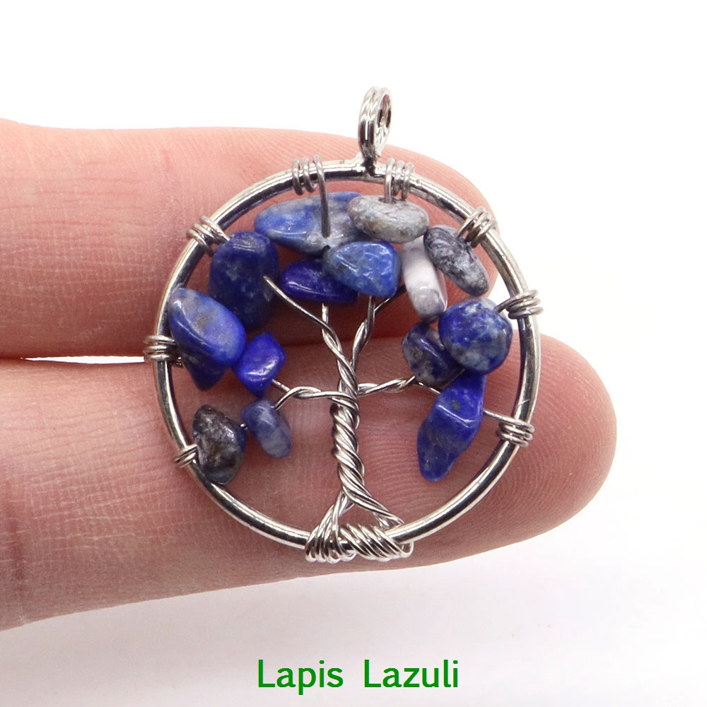 7 Chakra Tree of Life Ametista naturale Ametista Florite Quarzo Pendiari in pietra di pietra Ciondoli che producono orecchini collana fai -da -te regalo