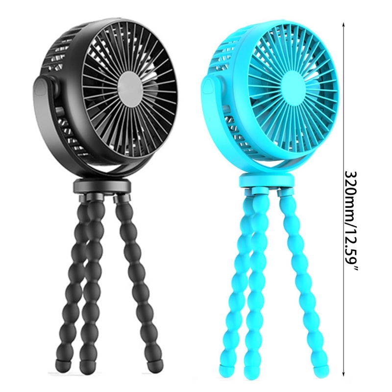 Baby Stroller Fan Portable Clip On USB Mini Fan for Pushchair 360° Rotatable Air Cooling Fan for Bicycles Office Laptop