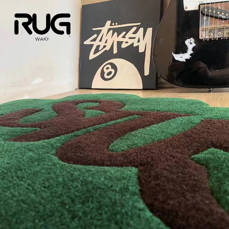 Rugwake Stu Logo dicker Teppich handgefertigter Teppich großer Bodenmatten Dekorationsbereich Teppich