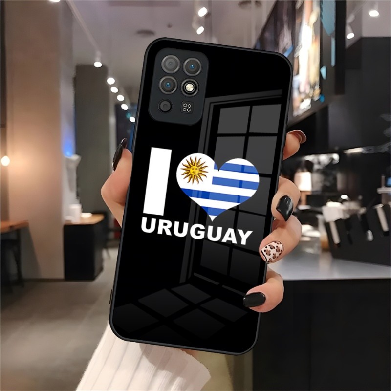 Uruguay National Flag Phone Case Glass för Huawei P30 P40 P50 P20 Proplus Lite Mate 40Pro 30 20 Nove 9 8 7 Pro Cover