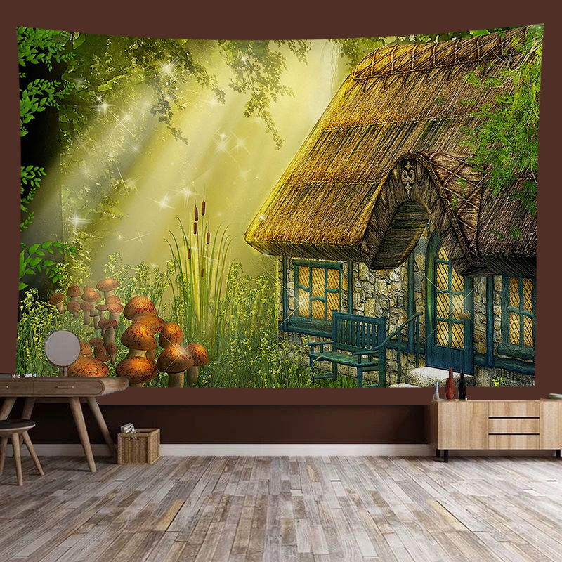Magic Forest Dream Castle Abstract Art Background Tapestry Furniture Decorative Wall Cloth