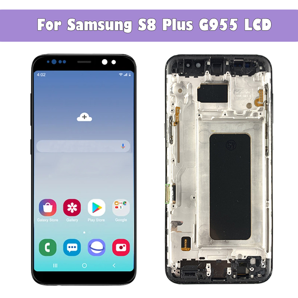 TFT di alta qualità Samsung S8 Plus G955 G955F LCD Visualizza touchscreen con telaio, S8+ Sostituzione del display