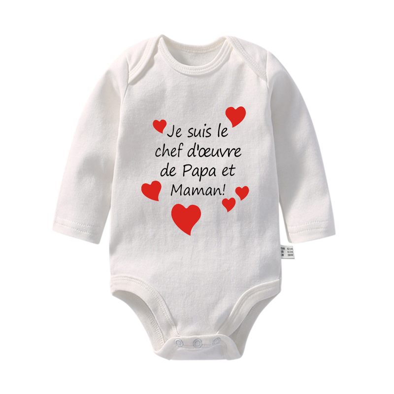 I Am Mom's and Dad Masterpiece Funny Newborn Baby Bodysuits Boy Girl Casual Long Sleeve Jumpsuit Playsuits Outfits Infant Cloth