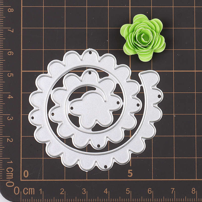 24style Circle 3D Fleurs de coupe en métal Dies pour le scrapbooking Carte d'artisanat en papier bricolage fabriquant des coupes Garland Die 2023