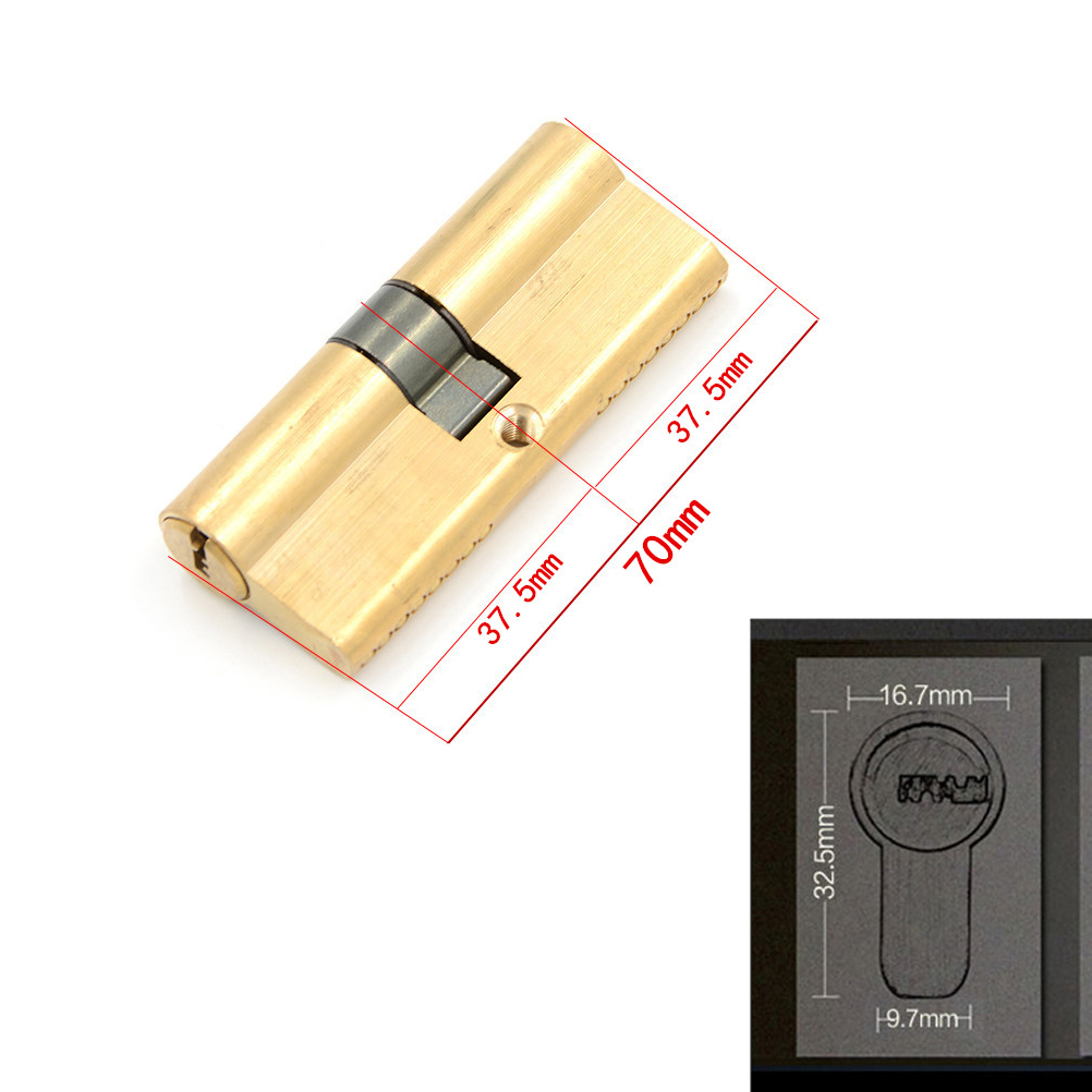 Double côté trous de clés 75 mm 37,5 / 37,5 Clé de clés en laiton verrouillage de porte de porte Barrel High Security Anti Snap Lock