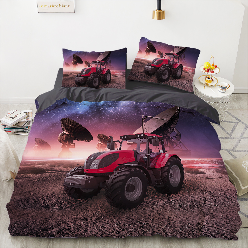 Tracteur king queen couvre de couette pour enfants