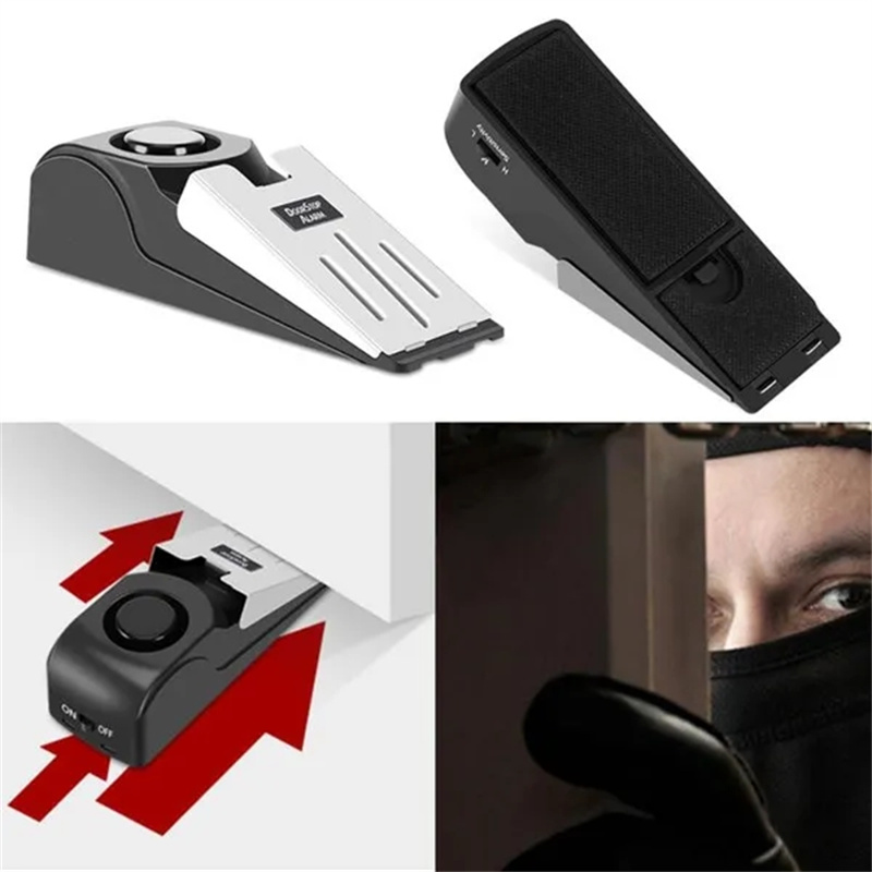1/Mini Alarm Door Stop Alarm 120dB Great for Home Wedge Shaped Stopper Alert Security System Block Blocking System