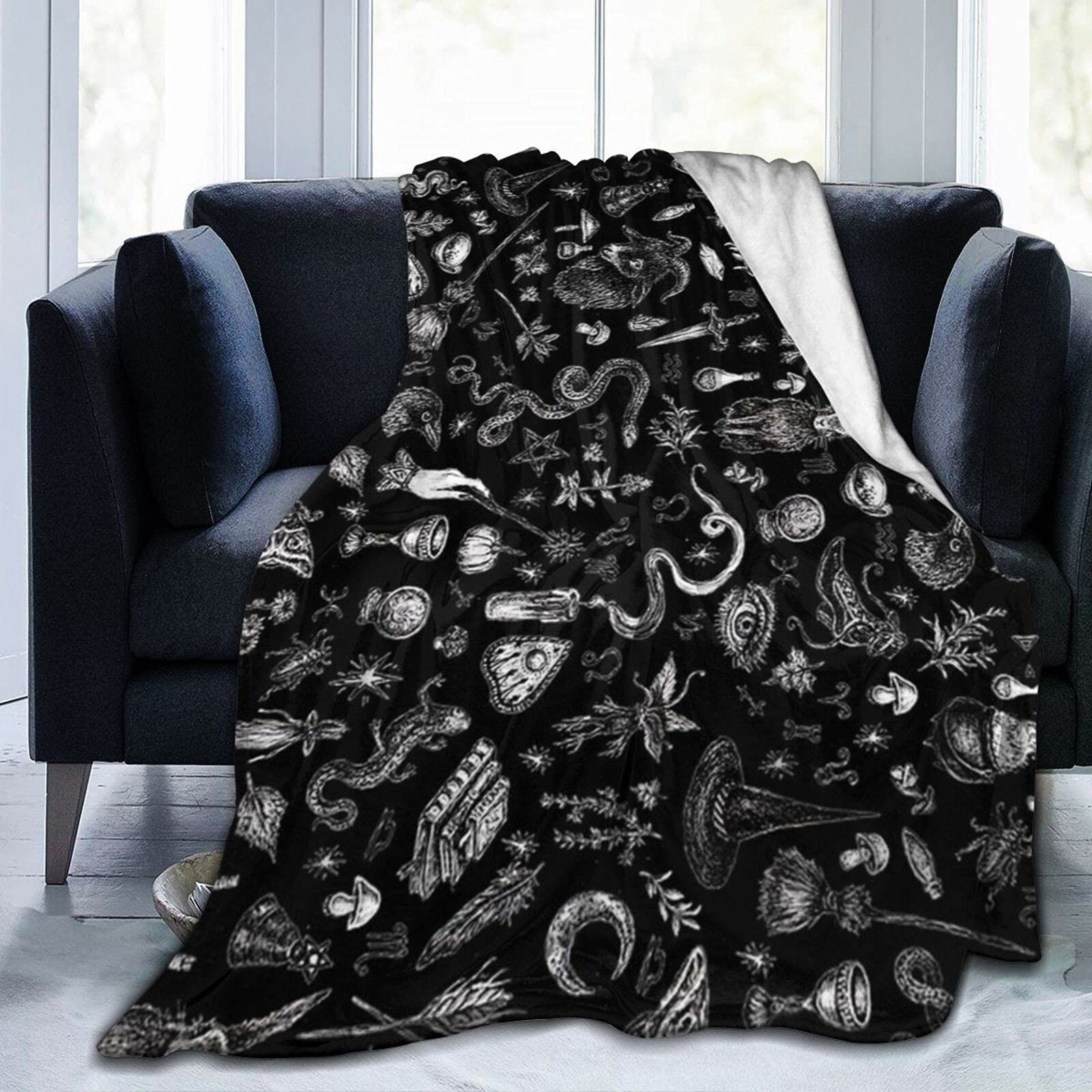 Halloween Witchy Witch -deken Flanel Throwd Deken lichtgewicht zachte gezellige sofa beddeken voor mannen vrouwen tieners Halloween -geschenken