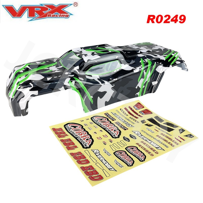 RC VRX R0249 R0250 325 mm Guscio di corpo in PVC PVC W/adesivo 1/8 VRX Racing RH817 RH818 COBRA 4WD Truck Electric