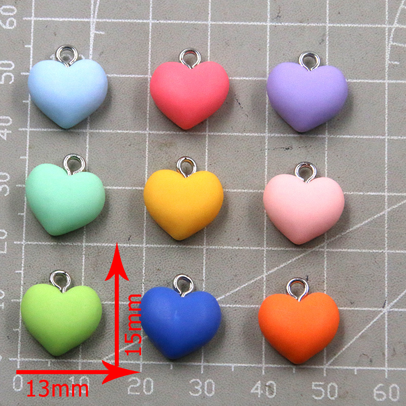 ido Charms fofos 3d Resina Coração Earring DIY Acalhos