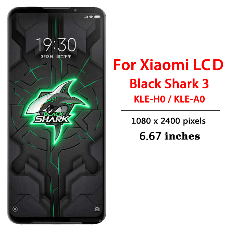 Original 6.67 '' pour Xiaomi Black Shark 3 LCD Touch Screen Digitizer Assembly pour Xiaomi Blackshark 3 KLE-H0, LCD KLE-A0