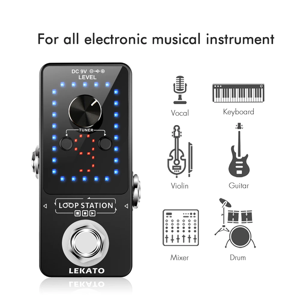 Kablolar Lutato Looper Gitar Pedalı Guitarra Döngü Elektro Gitar Efekt Efekt Pedal Sınırsız Overdubs Gitar Parts9 Döngüler 40 Dakika