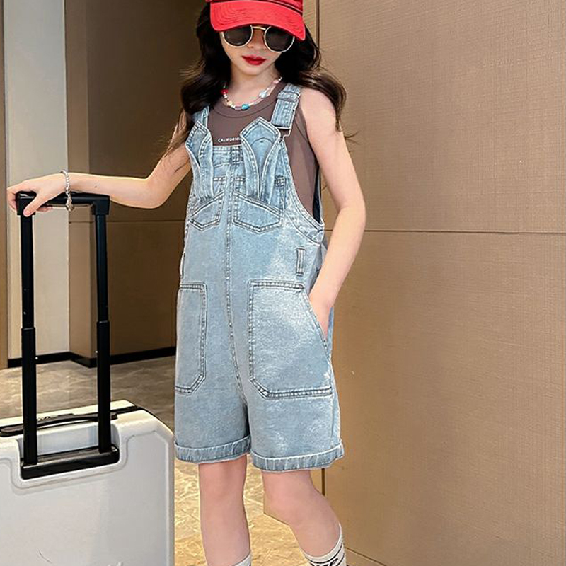 Été mince pour enfants en denim Saut-salles shorts filles à sauts décontractés