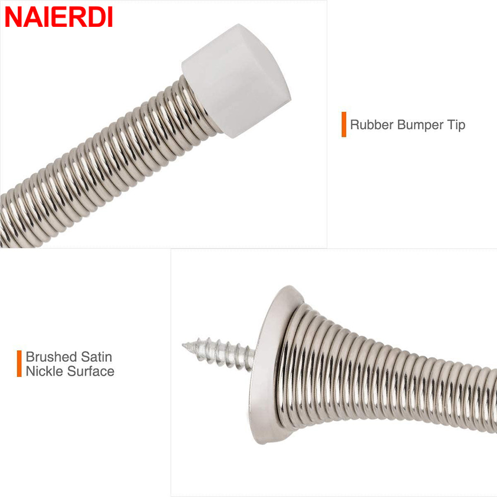 Naierdi 2 pièces Porte de printemps Stopper flexible Porte en acier à printemps Arrêt du porte-porte Protections de paroi