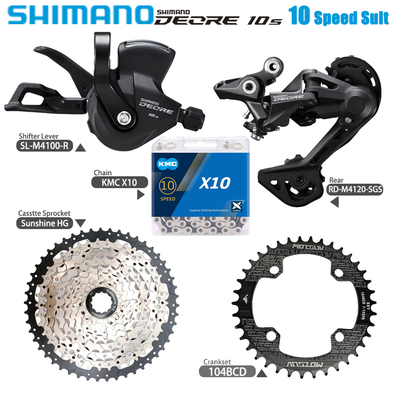 Shimano Deore M4100 1x10 Speed MTB GroupSet 42T/46T/50T Sonnenschein Kassette 10S Gruppe X10 Kette 10V Original Fahrradteile