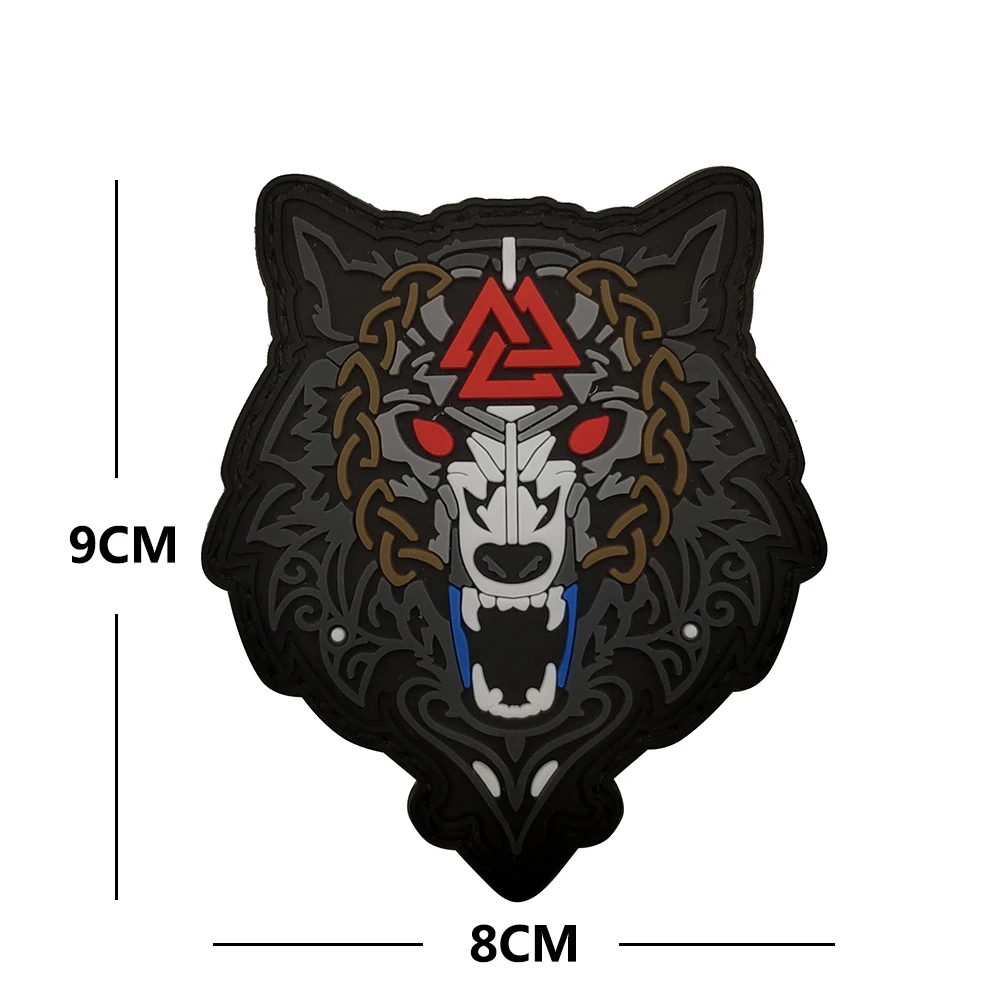 Patch di lupo vichingo Pvc Valhalla Ammetti un simbolo di ravine di pirata odin sun emblema del sole emblema militare Appliques