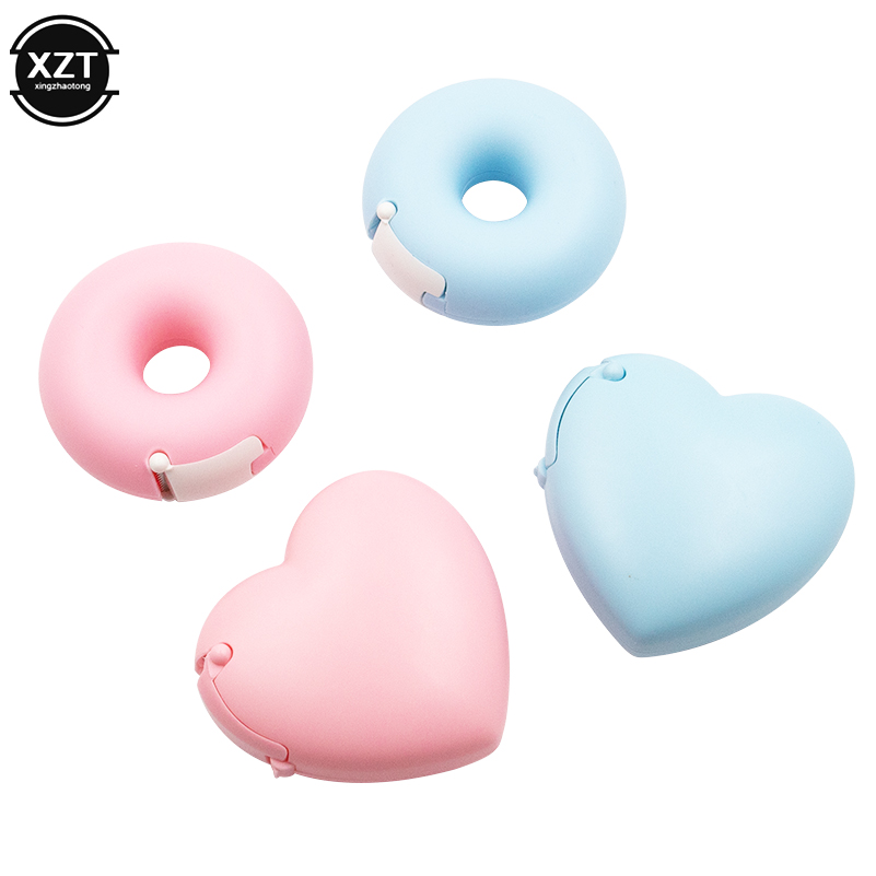 Snoepkleurplakketape Cutter Design of Love Heart/Donut Shape Washi Tape Cutter Office Tape Dispenser School Supply