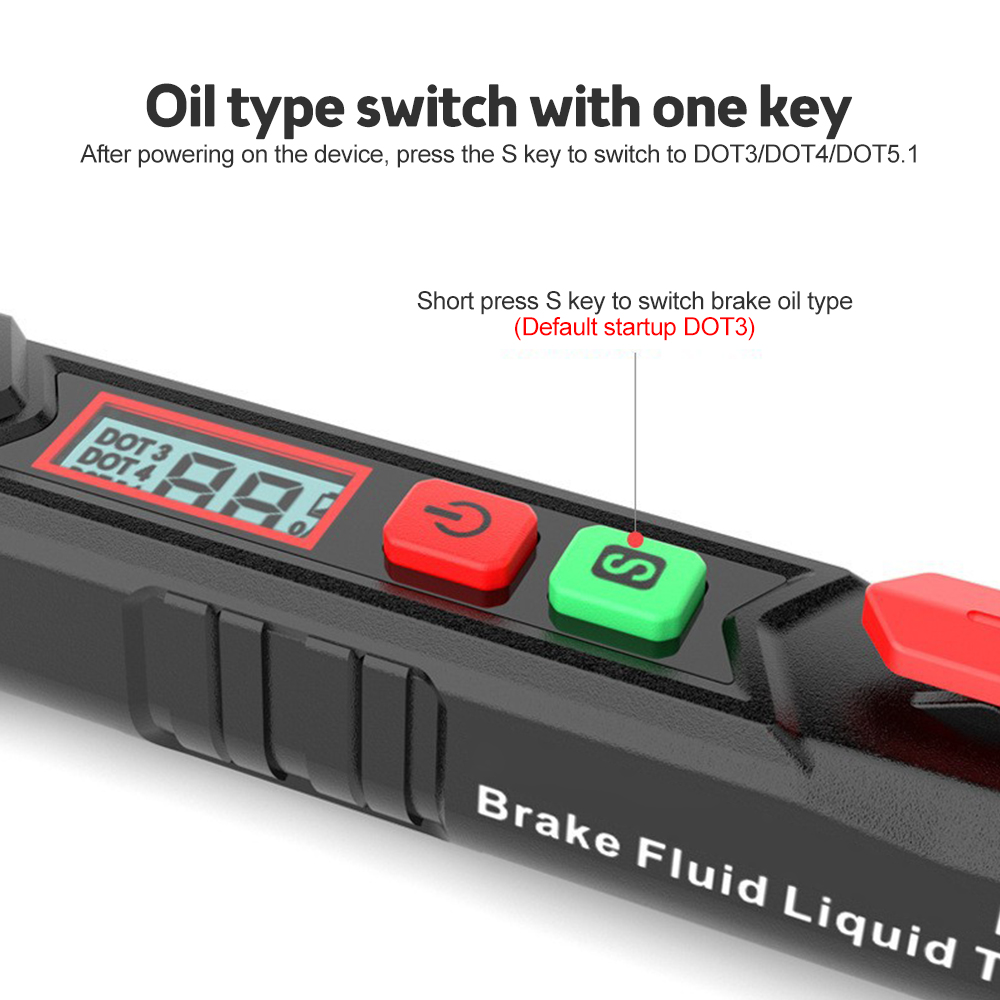 HT662 LCD Digital Display Hamured Fluid Prale Oil Tester Analizator Miernik DOT3/DOT4/DOT5.1 Detektor zawartości płynu hamulcowego