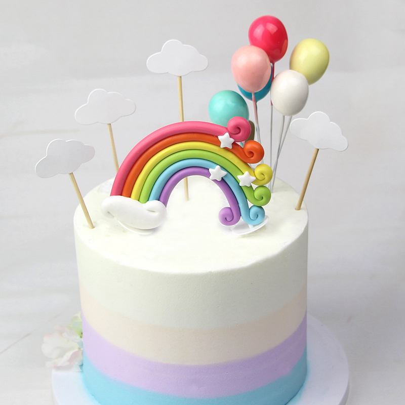 Rainbow Birthday Cake Topper Tort urodzinowy Unicorn Dekorowanie dzieci 1. wszystkiego najlepszego z okazji urodzin