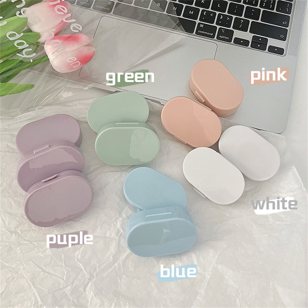 Lady Holder Storage Eye Care Container med spegellinser Box Smooth Candy Color Portable Mini Contact Lens Fall för resor