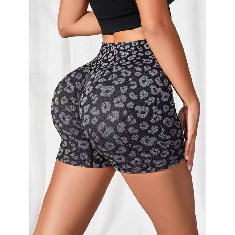 LU Align Sport Shorts New Leopard Print Sport Fiess Yoga High Waist Gym Scrunch Scrunch Butt Femmes Running Bicker Golf Shorts Ruu