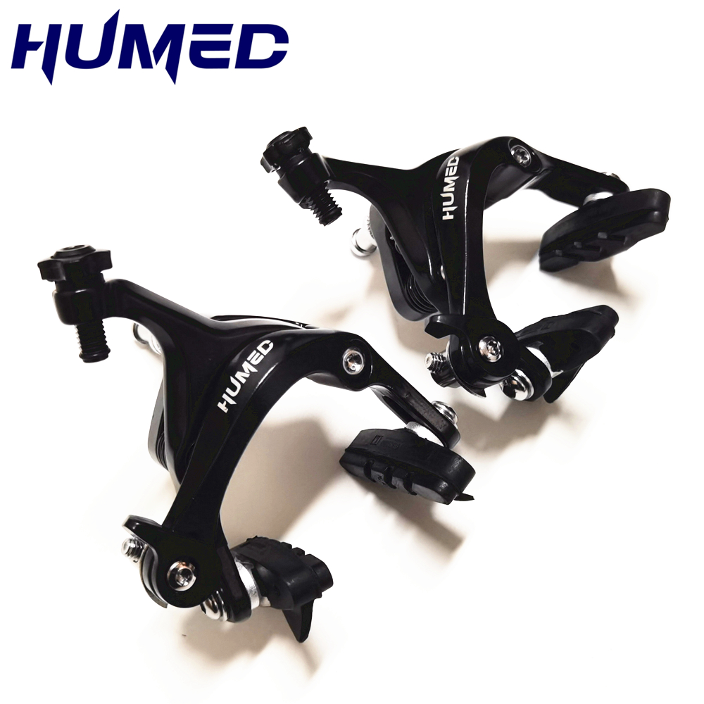 Humed AS2.6Dブレーキレーシングデュアルピボットキャリパー都市自転車フロントリアアルミニウムサイドキャリパーC Vブレーキパッドロードバイクパーツ