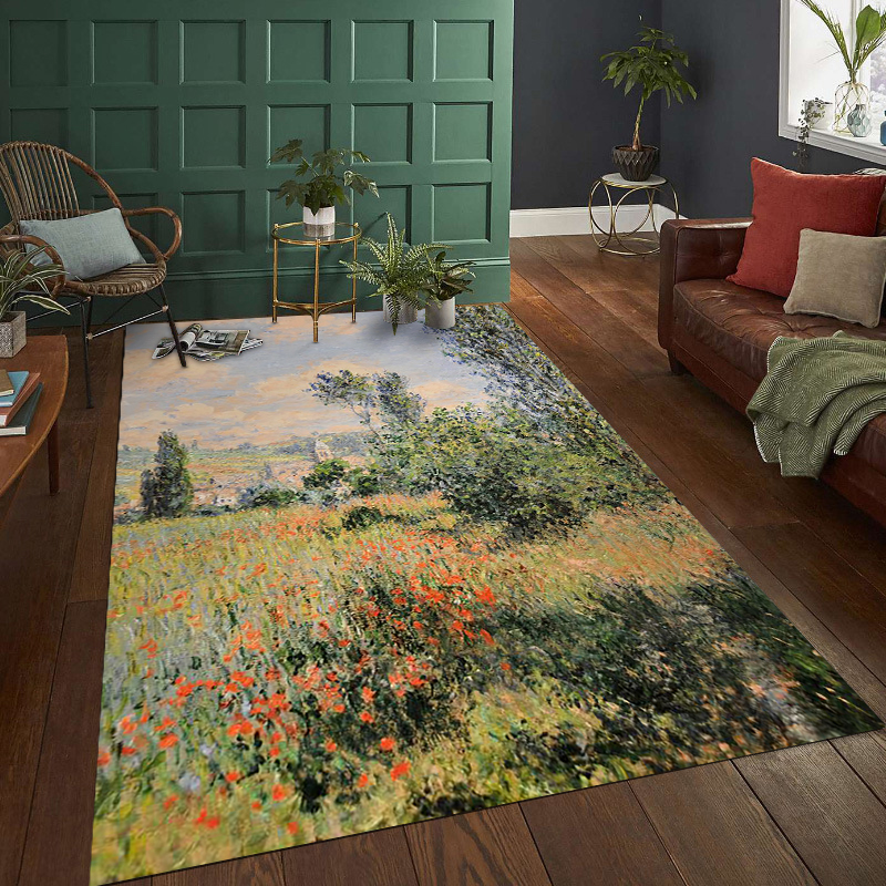 Monet Lotus schilderij artistieke tapijten tapijt voor slaapkamer Home Decor Floor Mat Tapijt Anti-Skid mat voor woonkamer Kerstcadeau