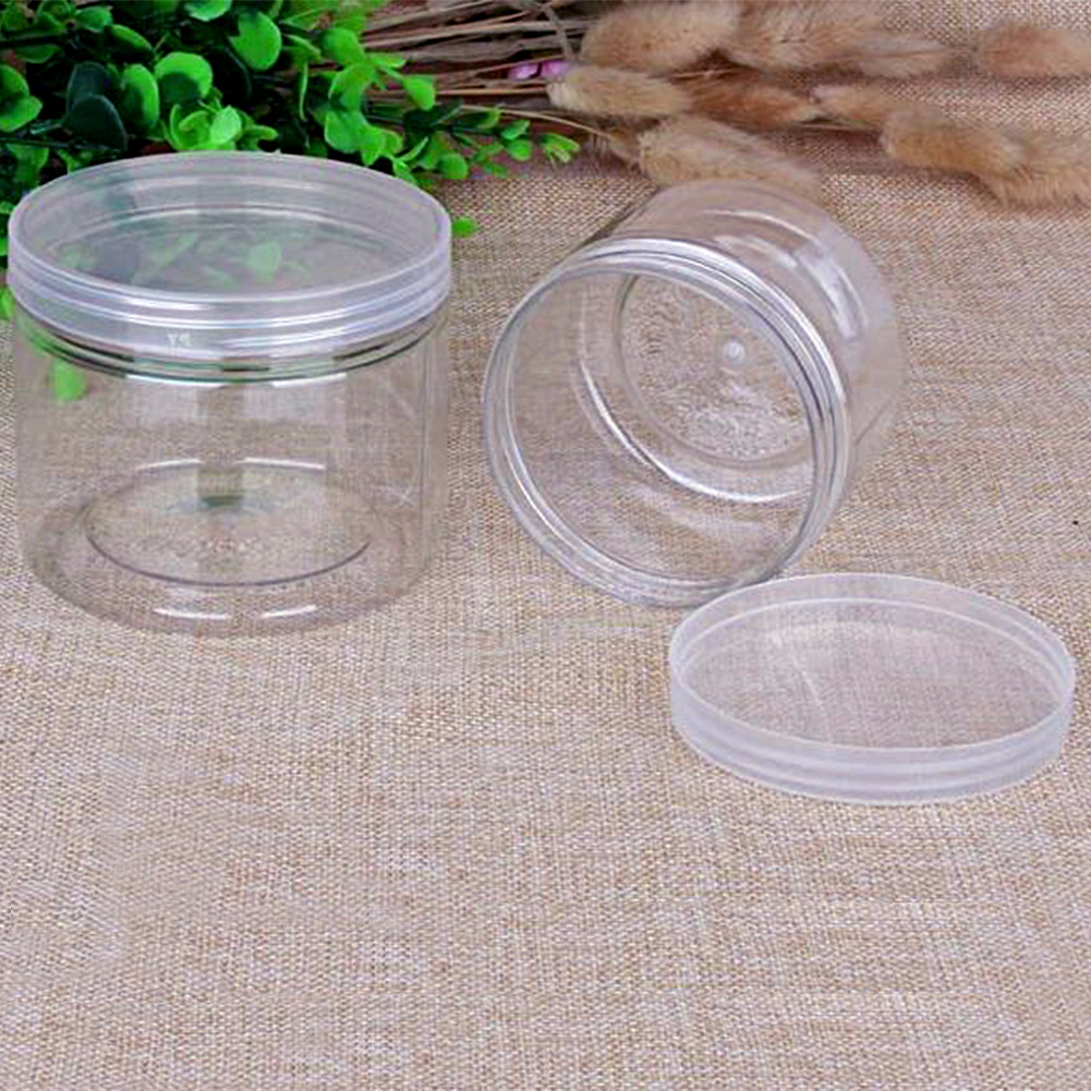 30 ml-150 ml klare Plastikkappe rundes breites Mund-Plastik-Aufbewahrungsgläser Container Clear Canister Transparent Travel Flasche Topf