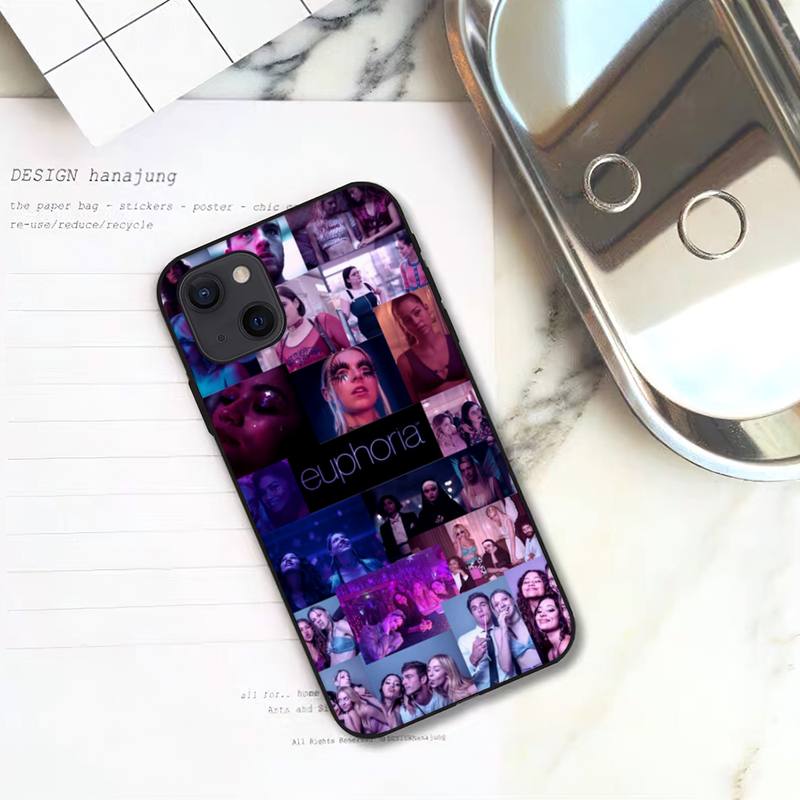 Serie TV Custodia telefono Euphoria iPhone 11 12 mini 13 14 pro xs max x 8 7 6s più 5 sher shell