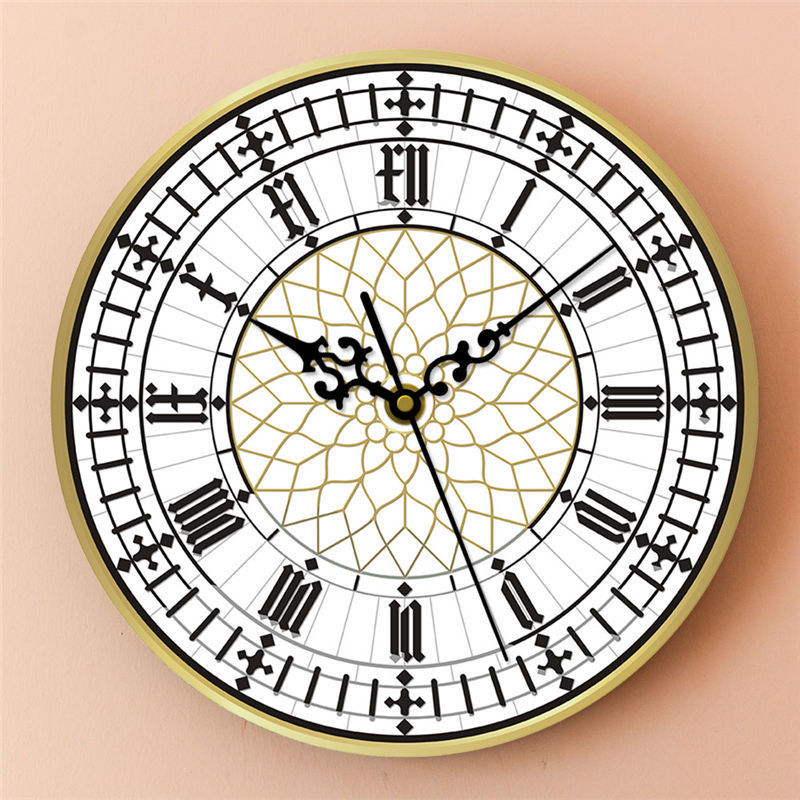 Fashionable FUN Design Wall Clock - Mute Movement with Big Ben Style - Decorative Silent Clock for Bedroom, Study, and Indoor