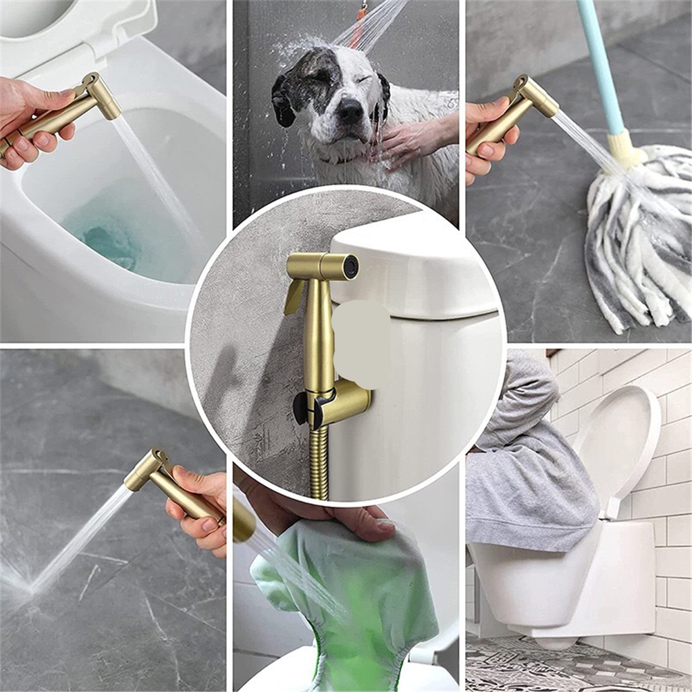 Bidet Sprayer Bidet Wasserhähne Toilettenhandspray Messing Bidet Set Toilette Selbstreinigende Dusche für Bad golden schwarz Silber