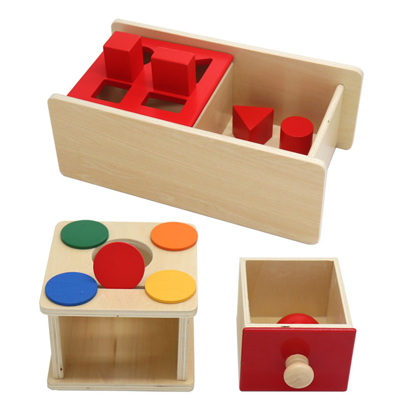 Wooden Shape Matching Box Montessori Toys Kids Color Sorting Drawer Games Parish Learning Fine Movement Training Educational Toy