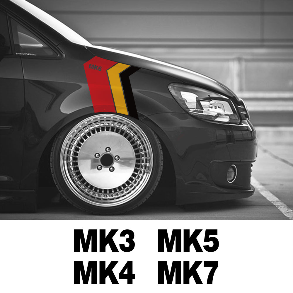 Car Fender Stickers Decals For Volkswagen VW Golf 7 4 5 6 3 2 8 MK8 MK7 MK6 MK5 MK4 MK3 MK2 Auto Decor Films Accessories