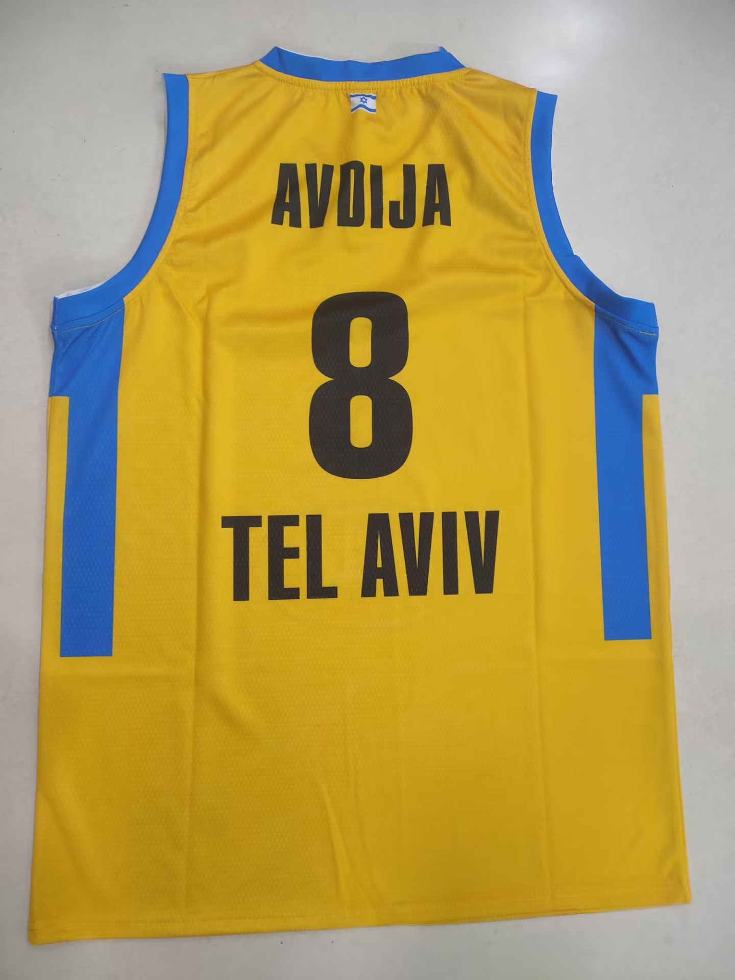 Maccabi Tel Aviv Jasikevicius 2005-06 Maillot de Basket-Ball Vuxen baskettröja kan anpassas med valfritt namn och nummer