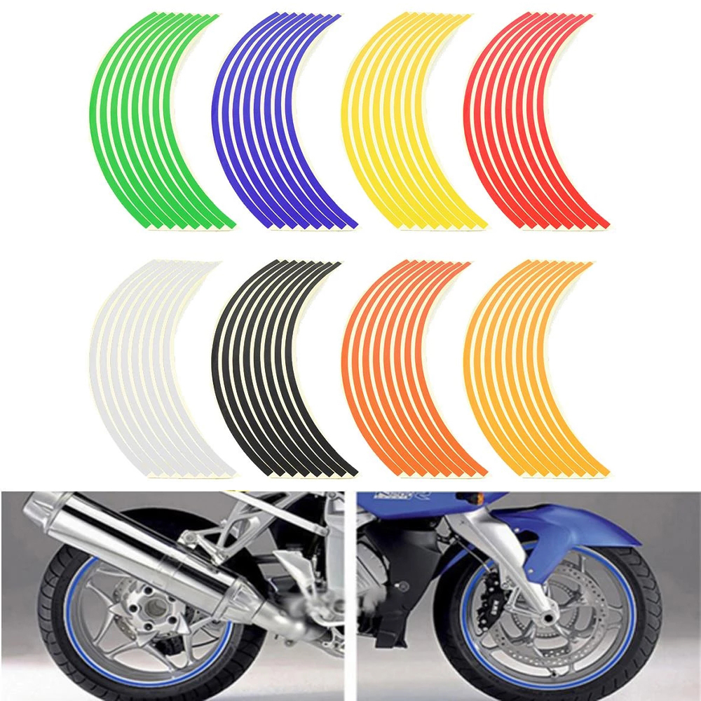 17 18 polegadas adesivos de roda de motocicleta Reflexão de decalques de fita de aro para kawasaki ninja gpz500 ex500 650r er6f er6n z1000