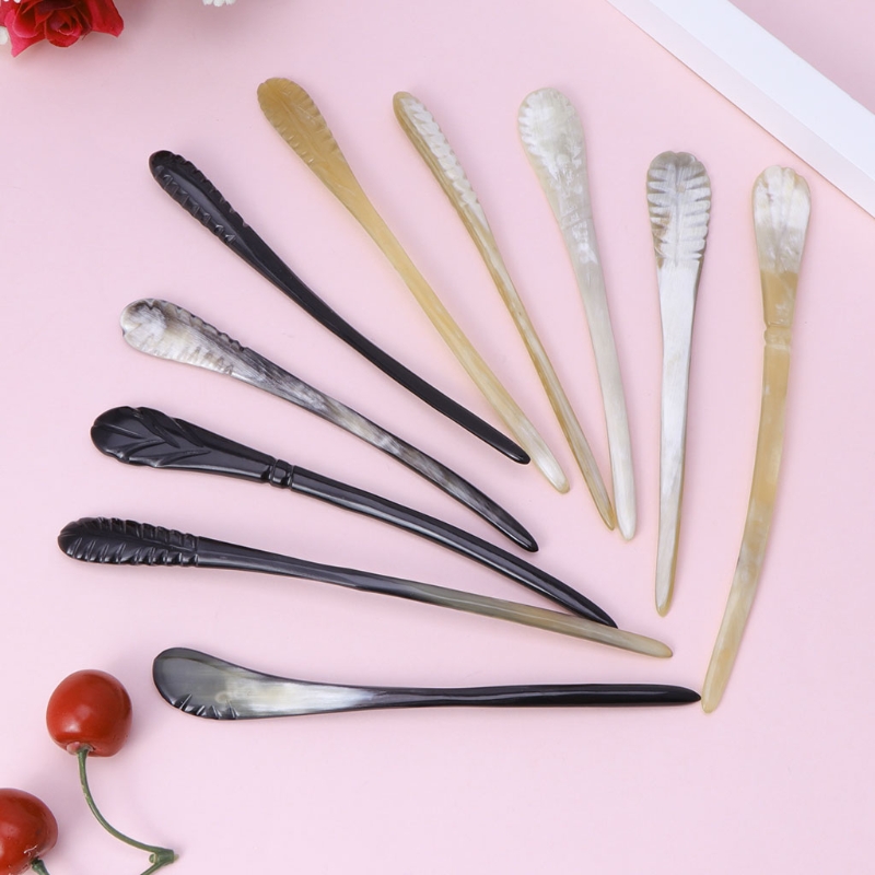 Retro Hair Sticks chinois Ancient Hair Updo Style Hairpin Natural Ox Horn Heathear Hairstyles Decorative Styling Outils