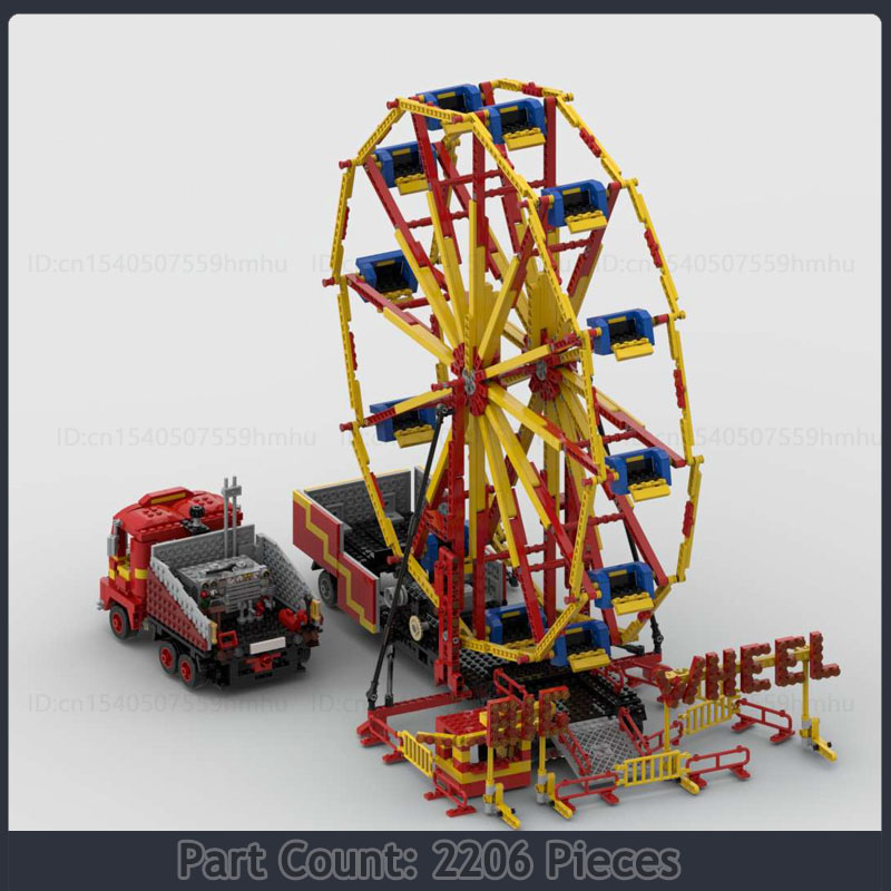 Sports GBC Module Fairground Ferris Wheel MOC Building Buildings Creative Model Technology Bricks DIY Assembly Guzzle Toys Homes