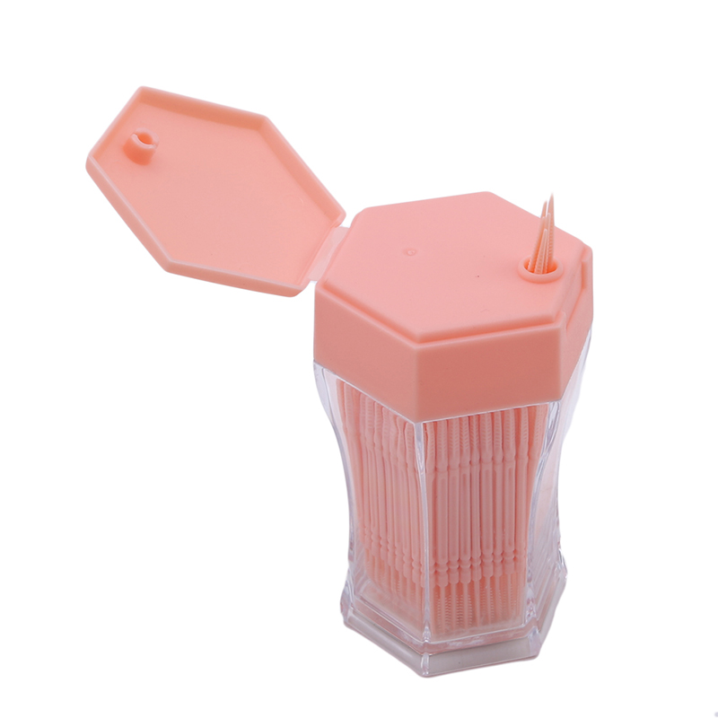 200 stSoft Soft Plastic Double-Head Brushed Toothpick Oral Care 6.2 cm varm försäljning Dental Floss Bättre tänder Oral Hygiene Tool