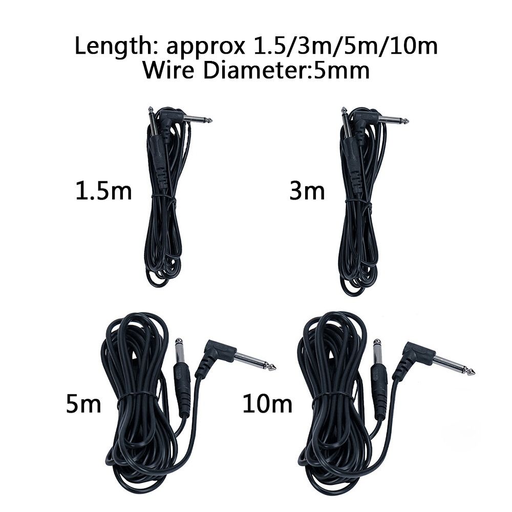 Câble d'ampli de guitare 1.5 / 3/5/10 / 10m Patch de cordon de guitare AMP Cable de guitare avec 2 bouchons noirs