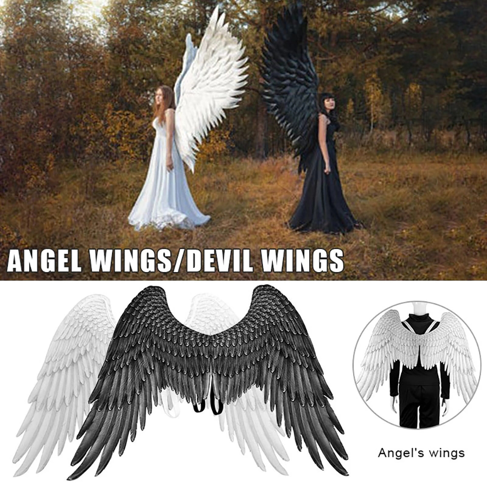 Halloween Angel Devil 3d Big Wings Mardi Gras thème fête des accessoires de cosplay d'enfants enfants pour enfants grandes ailes noires costumes