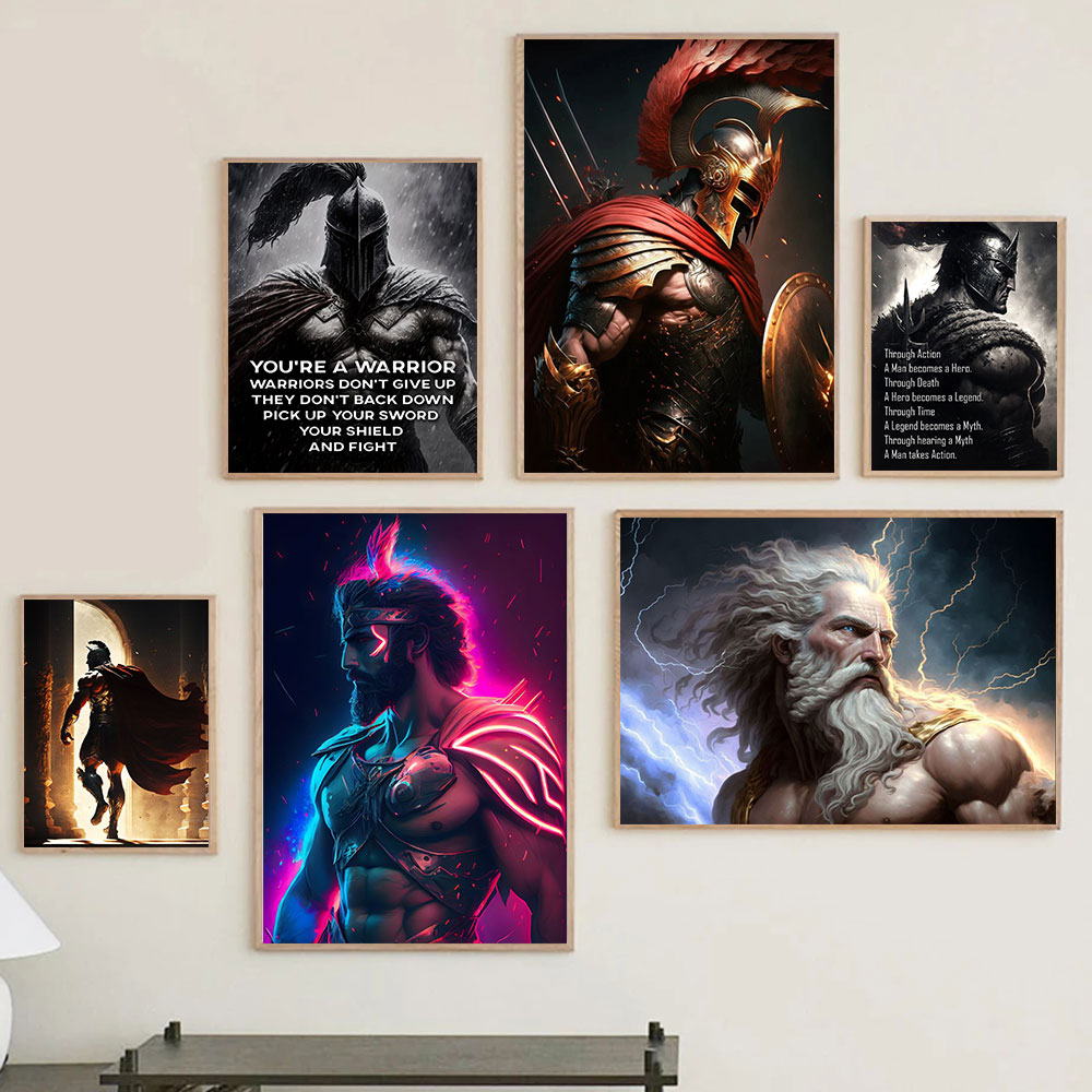 Pop Legendary Warriors Affiche d'anime et imprime God of Lightning Zeus Canvas Wall Painting Art Picture pour le salon DÉCOR HOME